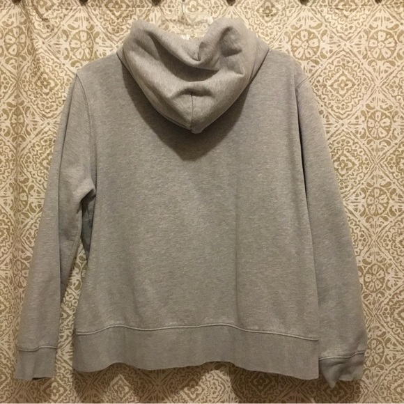 Tommy Hilfiger = Women’s SZ M-L; Full Zip Long Sleeve Gray Drawstring Hoodie - Picture 3 of 11